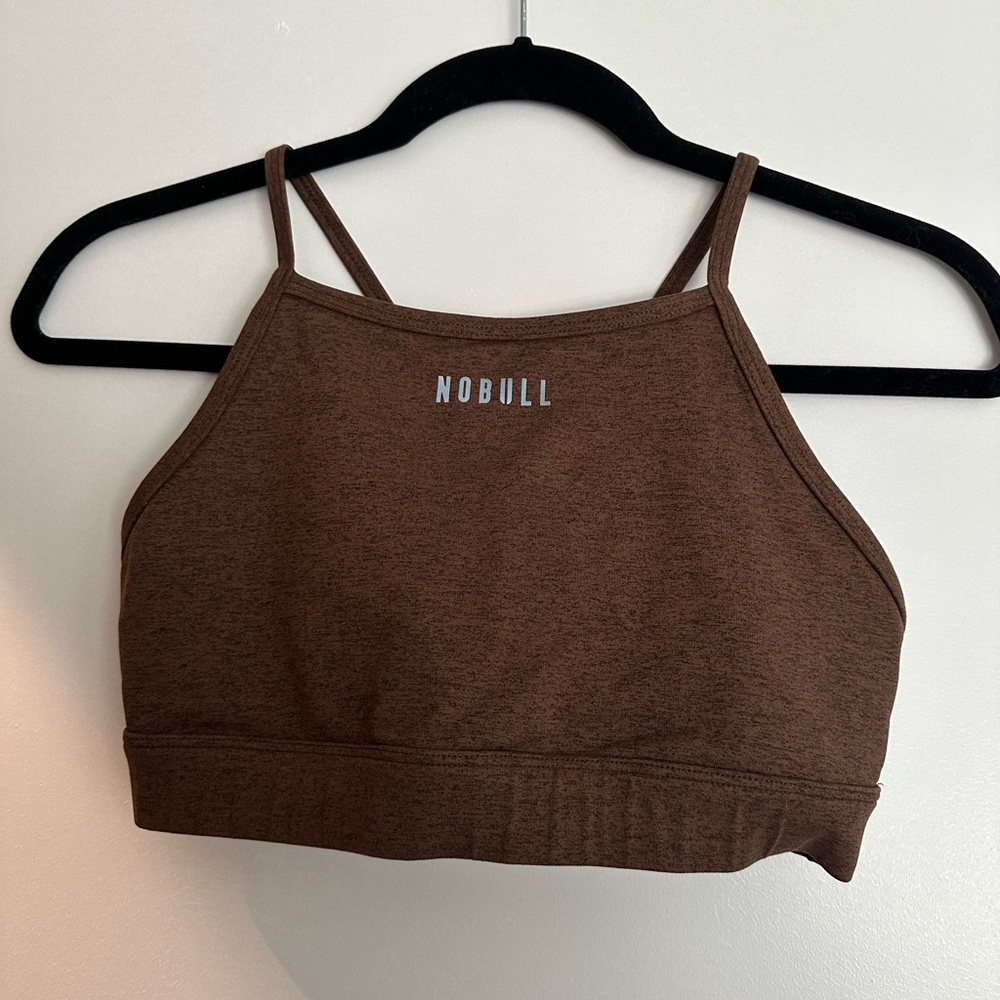 NOBULL Brown High-Neck Sports Bra